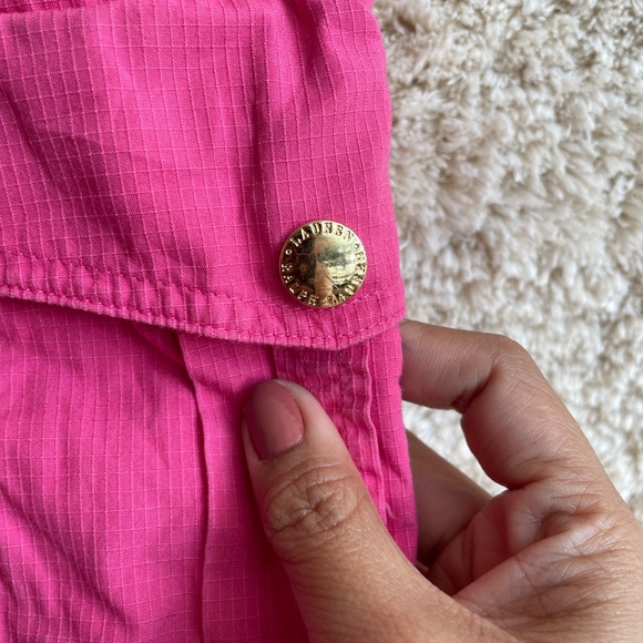 Lauren Ralph Lauren Capri Pants Womens Size 6 Hot Pink Utility Crop Cargo - Picture 3 of 11